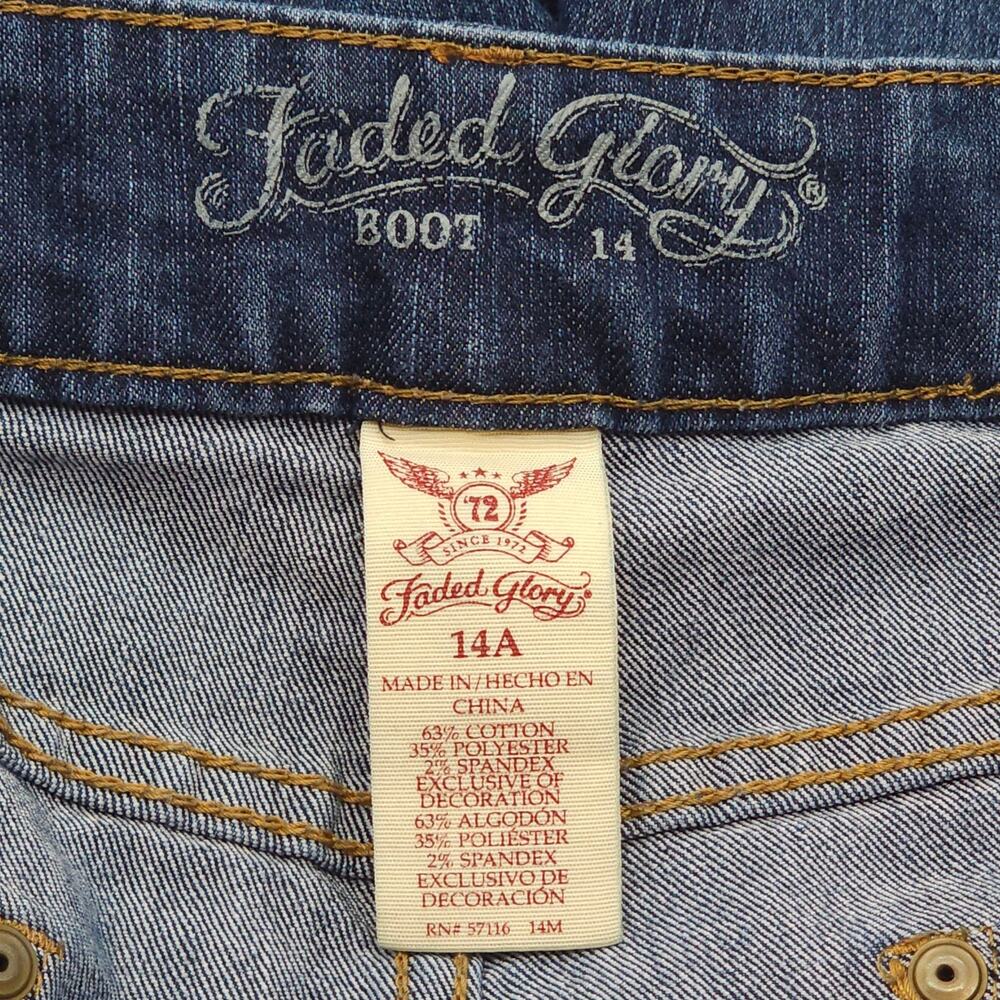 Faded Glory Jeans Womens 14 Blue Bootcut Mid Rise Stretch Denim Classic - Picture 7 of 12